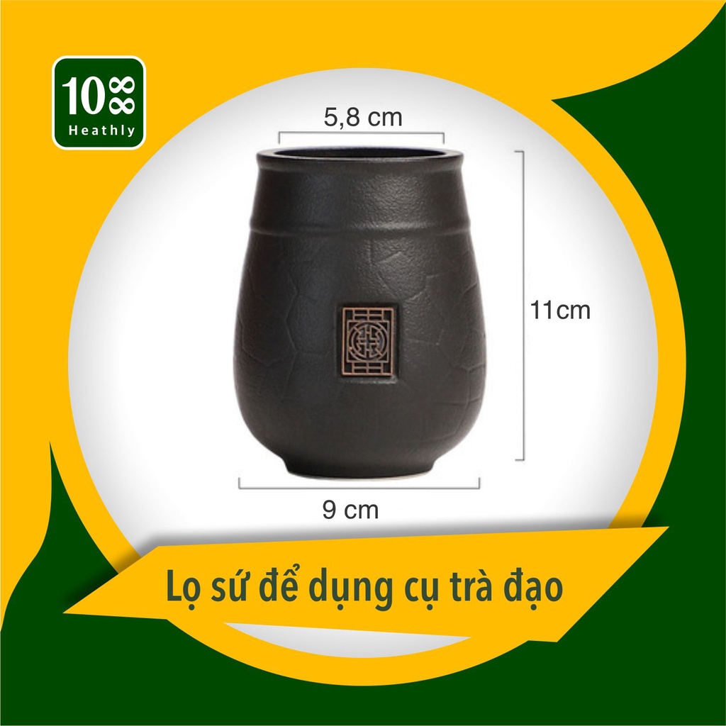 Lọ gốm sứ đựng dụng cụ trà đạo