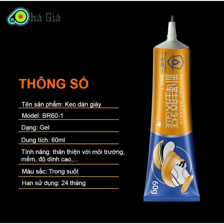 Keo Dán Giày Trong Suốt Đồ Da Chuyên Dụng Shoe Glue 60g