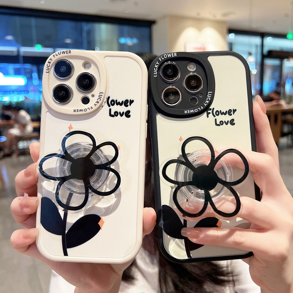 Ốp Điện Thoại TPU Silicon Mềm Trong Suốt Có Đế Đỡ Hình Hoa Cho Redmi Note 11 10 9 8 7 Pro 10 10C 9T 9 9A 9C Mi 11