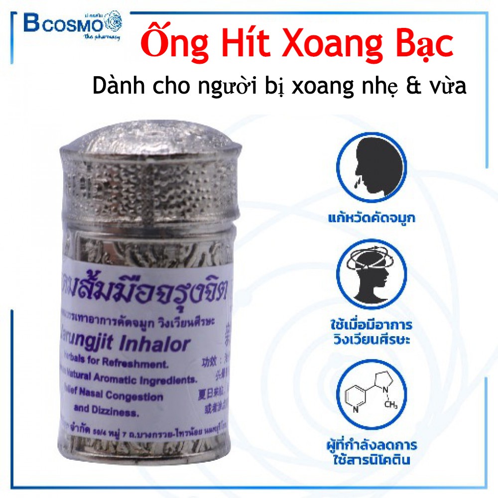 Ống Hít Mũi Giảm Viêm Xoang Jarungjit Inhalor Thái Lan chính hãng