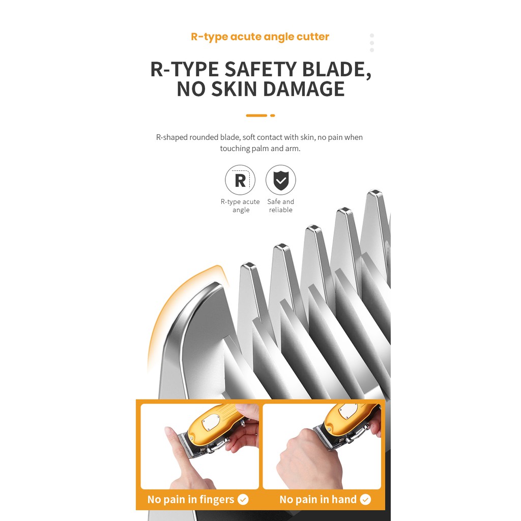 Tông đơ cắt tóc điện Kemei chuyên nghiệp không dây bằng kim loại sử dụng tại nhà / salon DIY cho nam