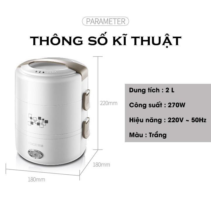 Hộp cơm inox hâm nóng 3 tầng, hộp cơm văn phòng tự nấu chín