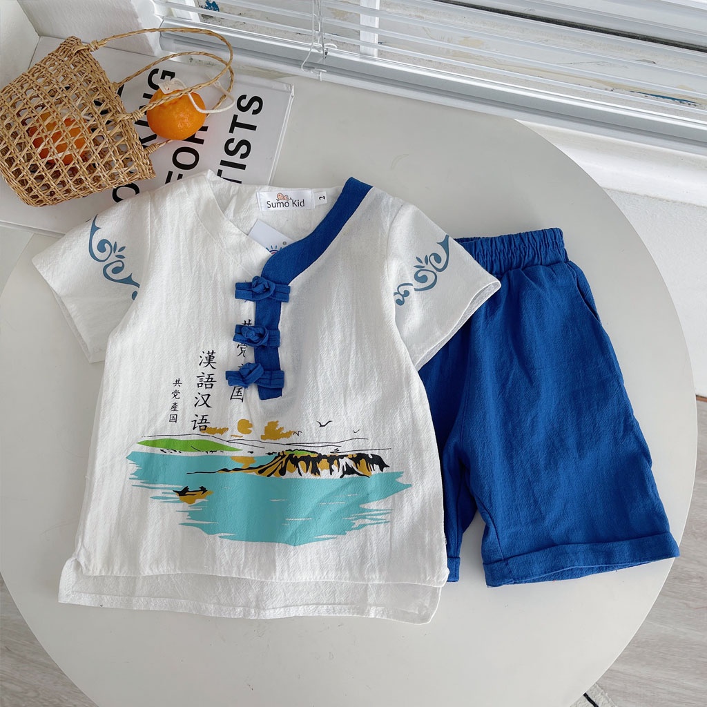 Bộ cộc tay cho bé, Bộ tay cho bé trai chất đũi cực mát cho bé từ 6-28kg - LILA KIDS