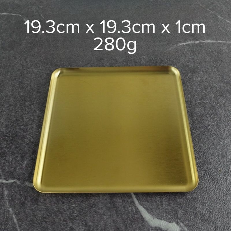 Khay Inox 304 TAMUSHOP92 Đĩa Vuông Mạ Màu Vàng Bạc Đựng Bánh Đồ Ăn Dụng Cụ Y Tế KI001