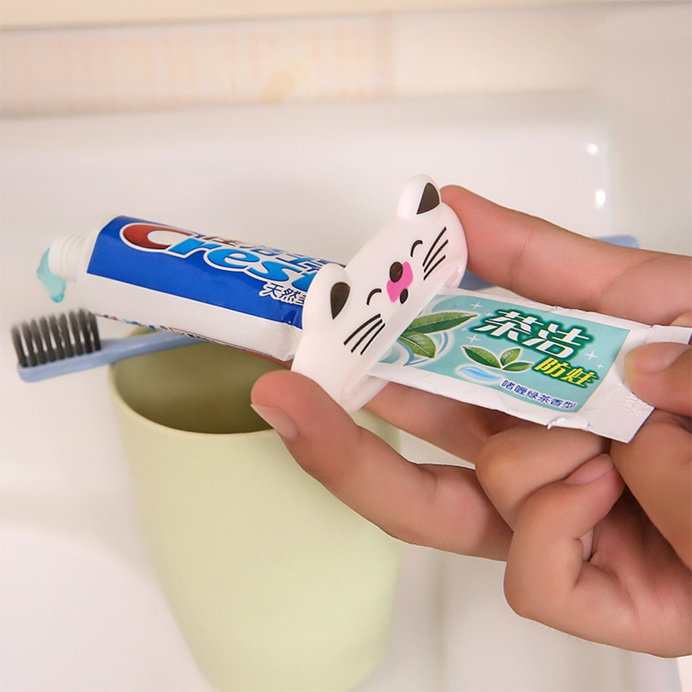 Dụng Cụ Ép Lấy Kem Đánh Răng MẶT CƯỜI Con Thú - Kẹp Nặn Tuýp Sữa Rửa Mặt, Kem Dưỡng Da Chống Lãng Phí