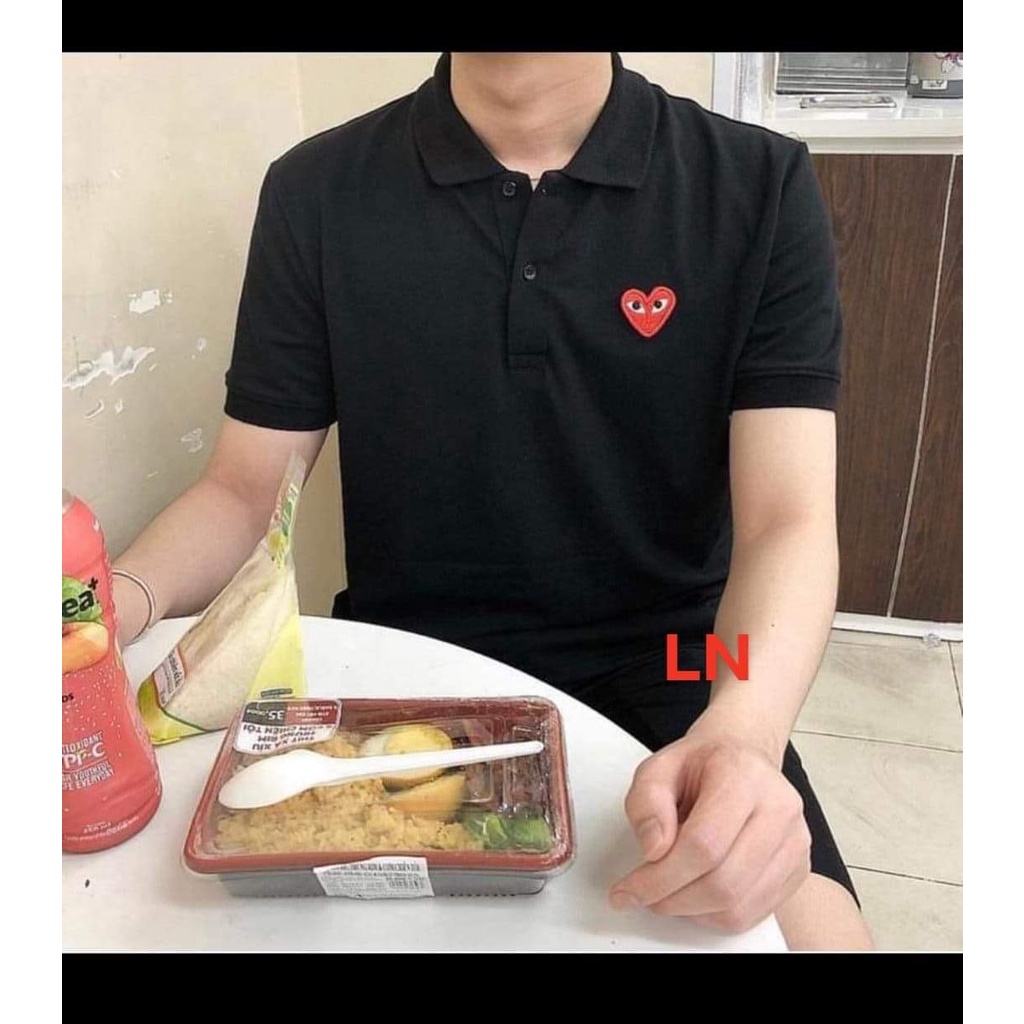 ÁO  POLO TIM MẮT ĐỎ .ÁO PLO NAM NỮ  FORM ĐẸP Y HÌNH CÓ SIZE TỪ 40KG ĐẾN 65 KG