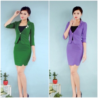 Set vest chân váy cổ sam khuyết thời trang SV10