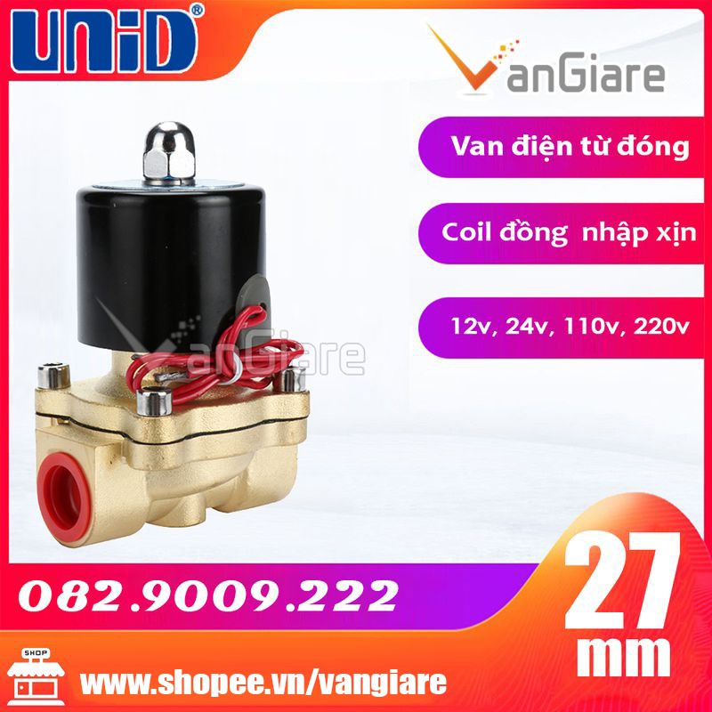 [Van đẹp, đúng hiệu] Van điện từ phi 27 UW20 UniD (Coil nhập Xịn)