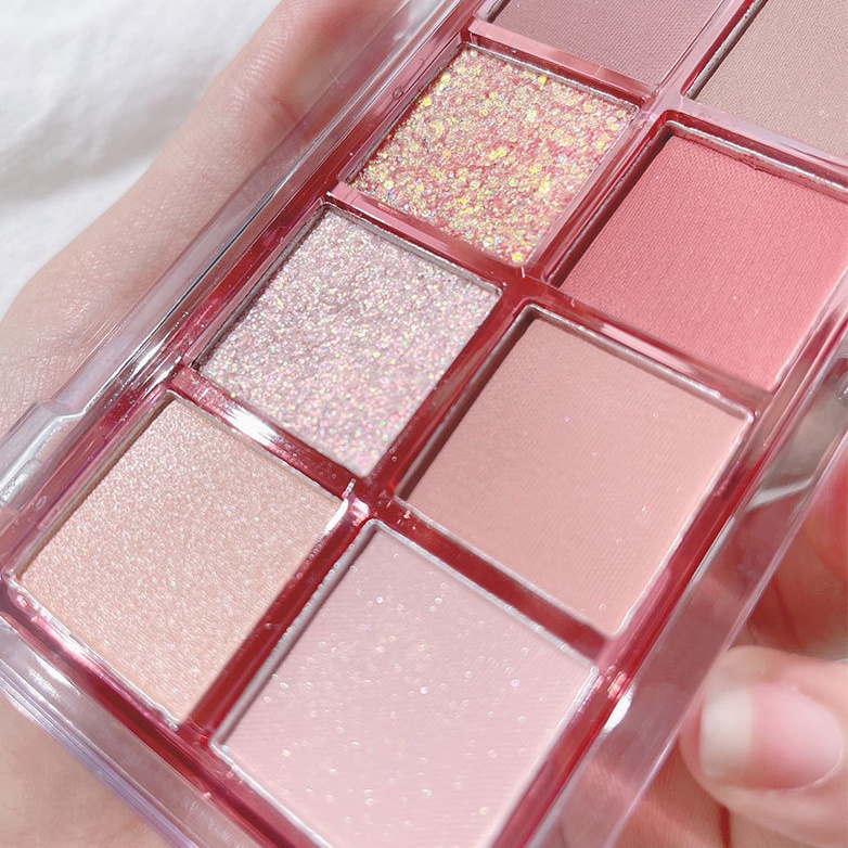 Bảng Phấn Mắt 9 Màu Sắc Hiệu Ứng Lì/ Ánh Nhũ Chống Nước Lên Màu Cực Chuẩn