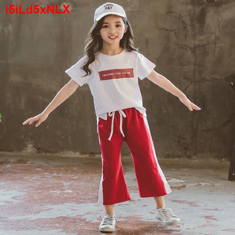 100 bộ quần áo trẻ em gái cotton mùa hè 20 mới phong cách nước ngoài màu đỏ ròng Cô 13 tuổi lớn cho <