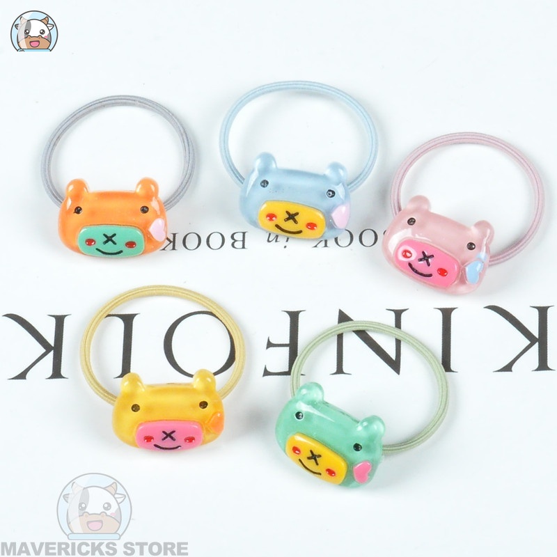 Dây Cột Tóc Co Giãn Họa Tiết Hoạt Hình Phong Cách Hàn Quốc