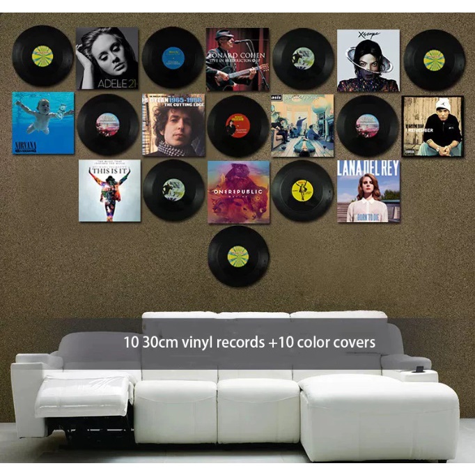 Mô hình đĩa than trang trí bằng nhựa 30cm, giúp tạo cá tính cho không gian