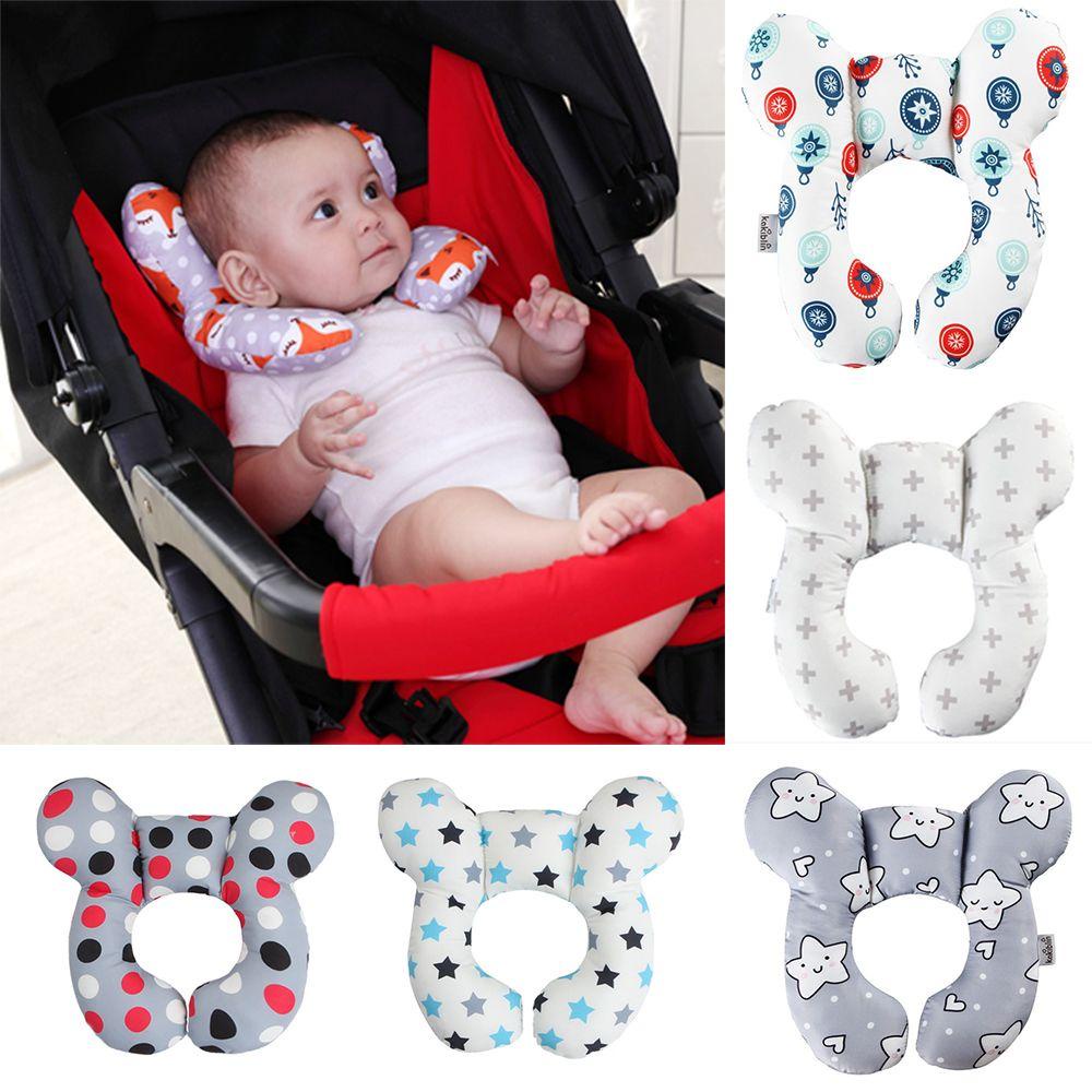 MIHAN1 Travel U-shaped Cushion Security Car Seat Headrest Baby Pillow Head Protection Neck Support Anti-roll When Sleeping Cartoon Infant Stroller