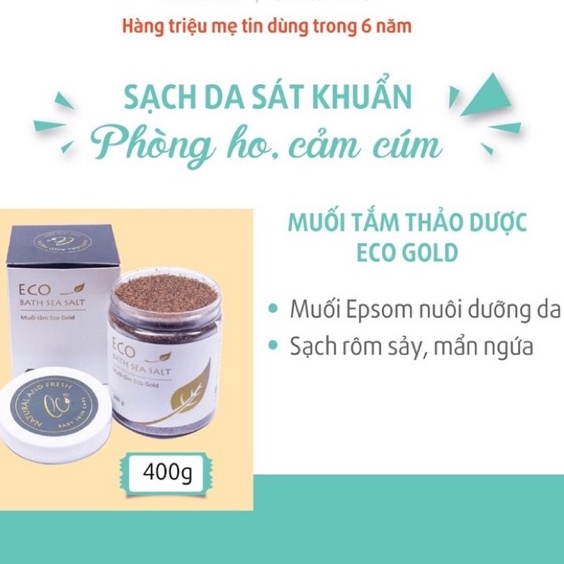 Muối tắm bé Tiệm Thảo Dược Xanh muối tắm bé eco ngừa rôm sảy, mẩn ngứa, làm ấm cơ thể bé