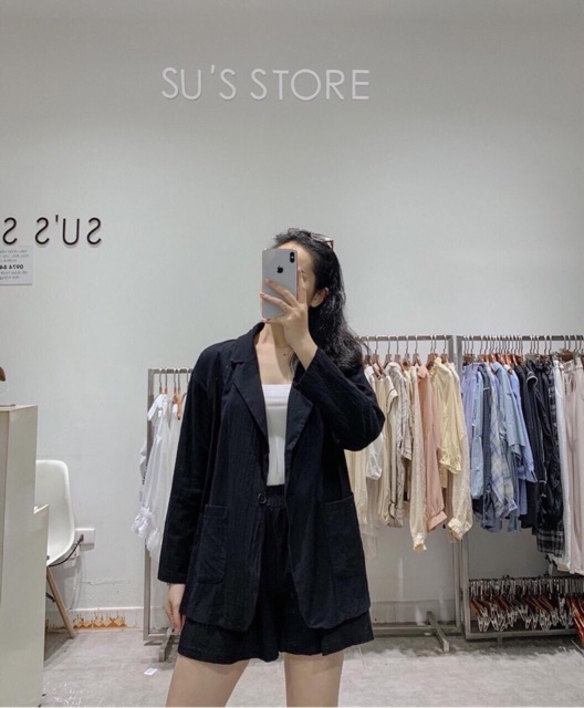 Áo vét tay dài dáng xuông phom Hàn trẻ trung | BigBuy360 - bigbuy360.vn