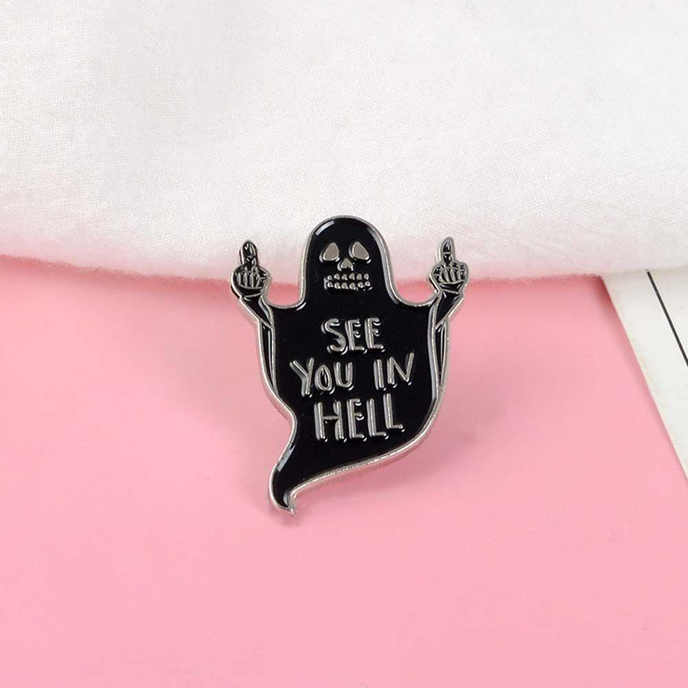 Mmluck Ghim Cài Áo Tráng Men Hình Con Ma Ở Địa Ngục Sáng Tạo