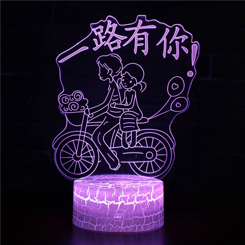 Đèn ngủ LED OSSAYI 3D để bàn hoạt động USB/pin điều khiển từ xa phong cách lãng mạn làm quà tặng sinh nhật lễ tình nhân