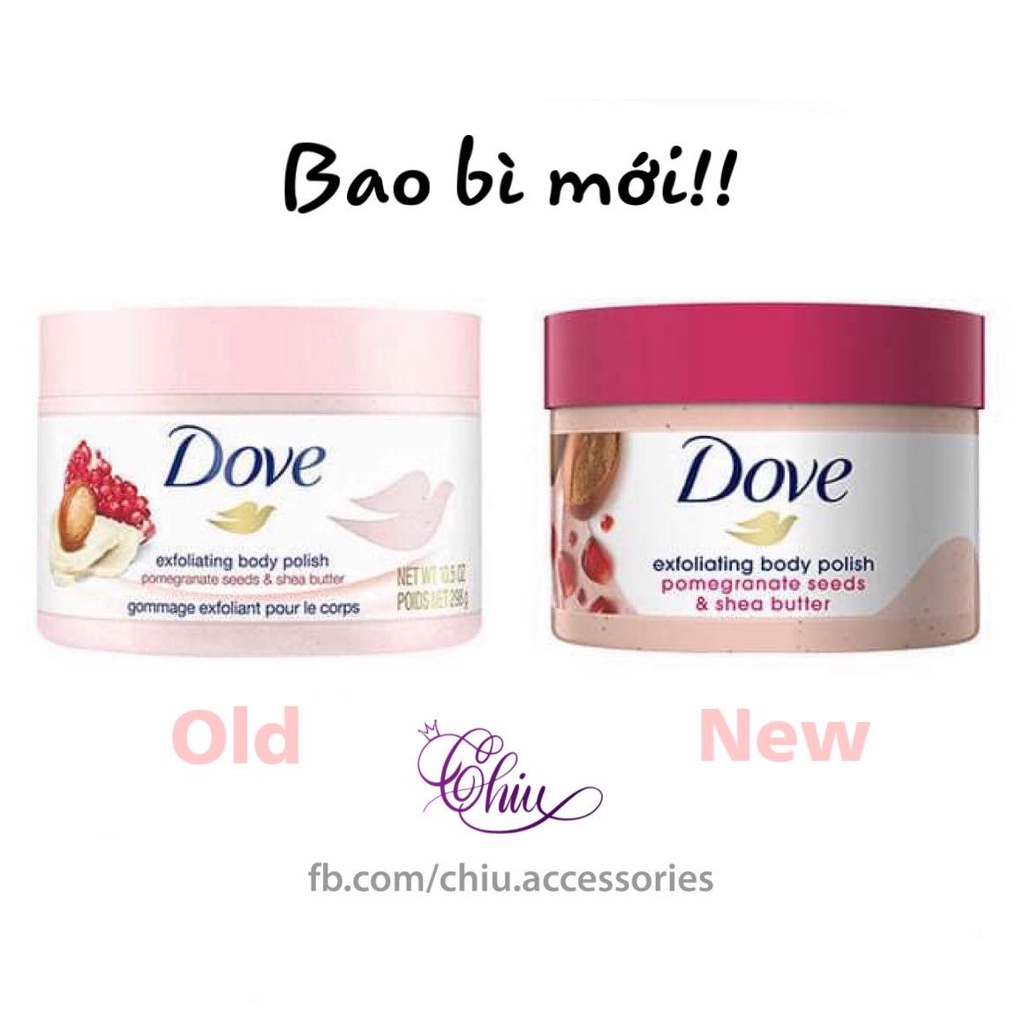 Kem tẩy tế bào chết body Dove tinh chất dưỡng ẩm da, mềm mịn