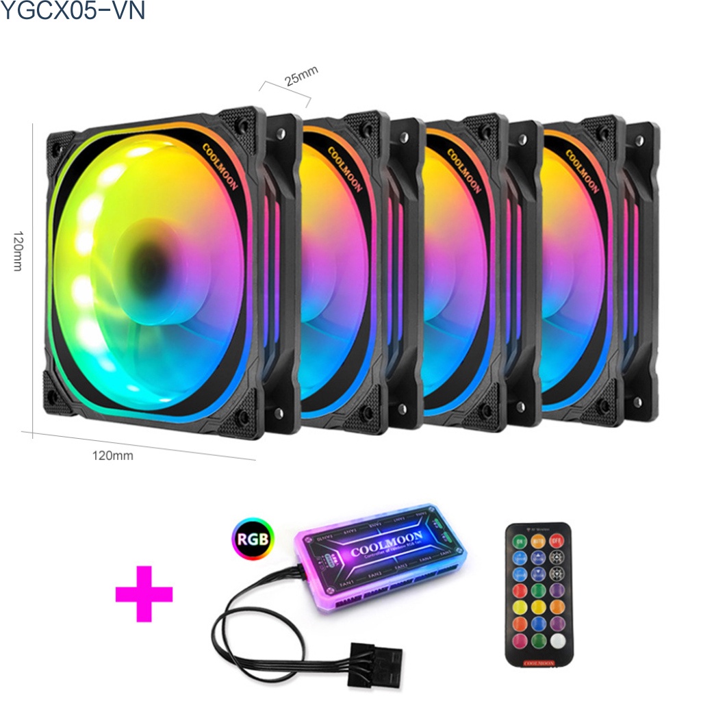 Quạt Tản Nhiệt Có Đèn Led 6 Pin Rgb Kèm Điều Khiển Từ Xa Cho Máy Tính Ốp | BigBuy360 - bigbuy360.vn