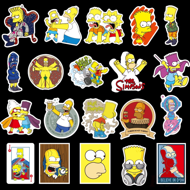 100Pcs/Set ❉ The Simpsons - Series A Giấy và decal dán tường ❉ Cartoon TV Show Mixed Laptop Skateboard Doodle Stickers