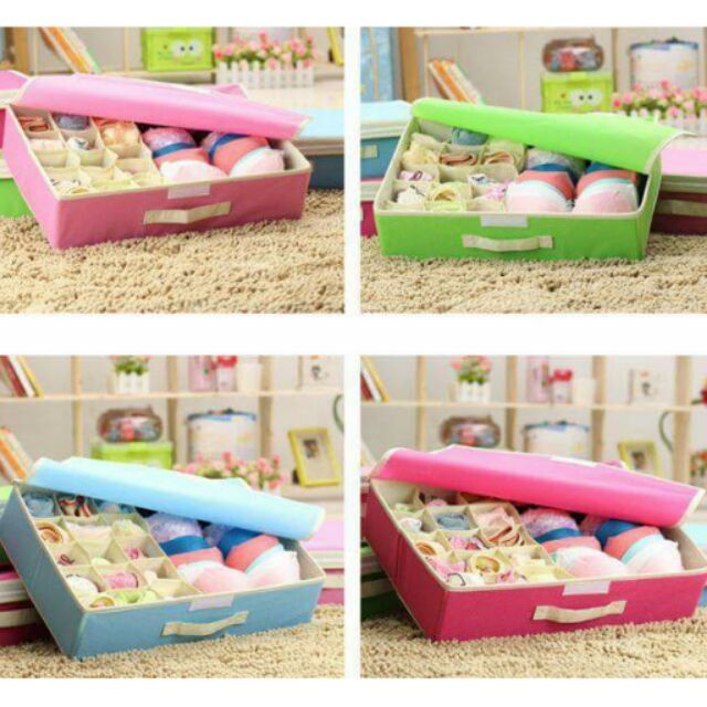 Hộp đựng đồ lót 16 ngăn có nắp đậy