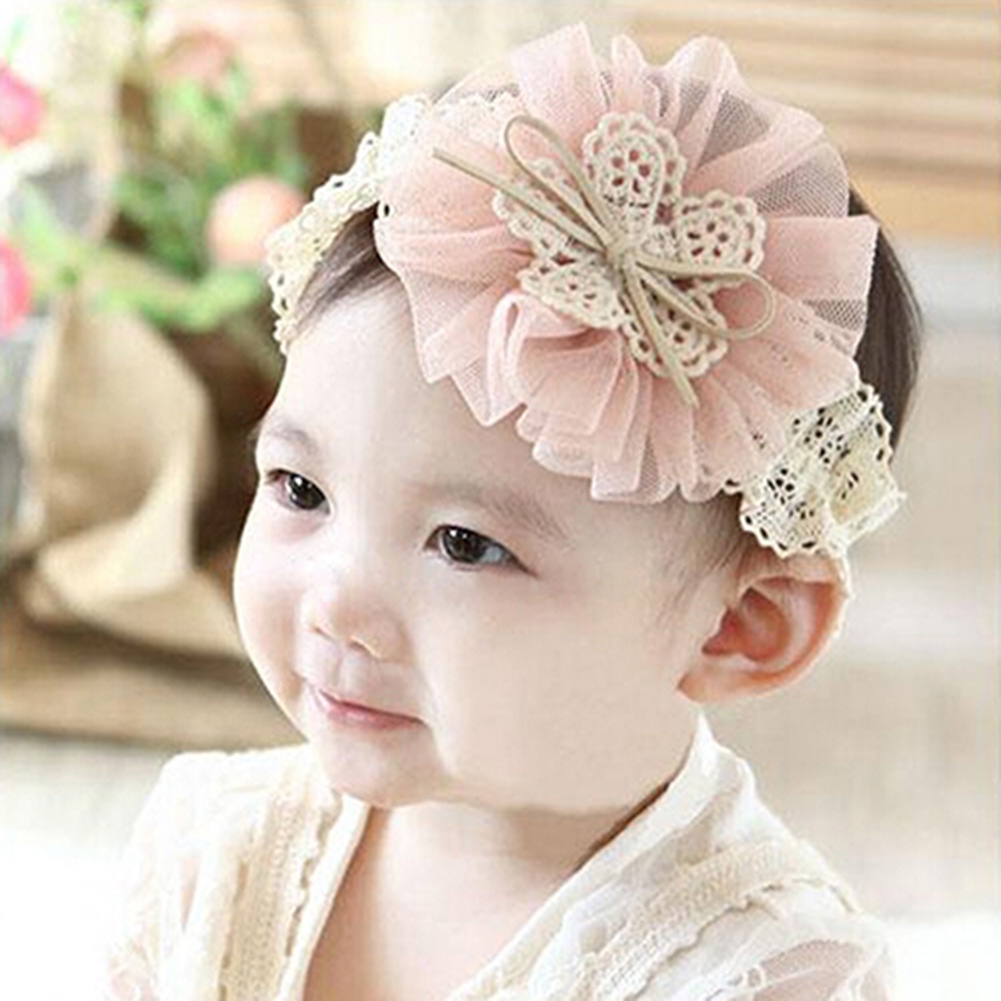 Băng Đô Đính Hoa Dễ Thương Cho Bé Gái