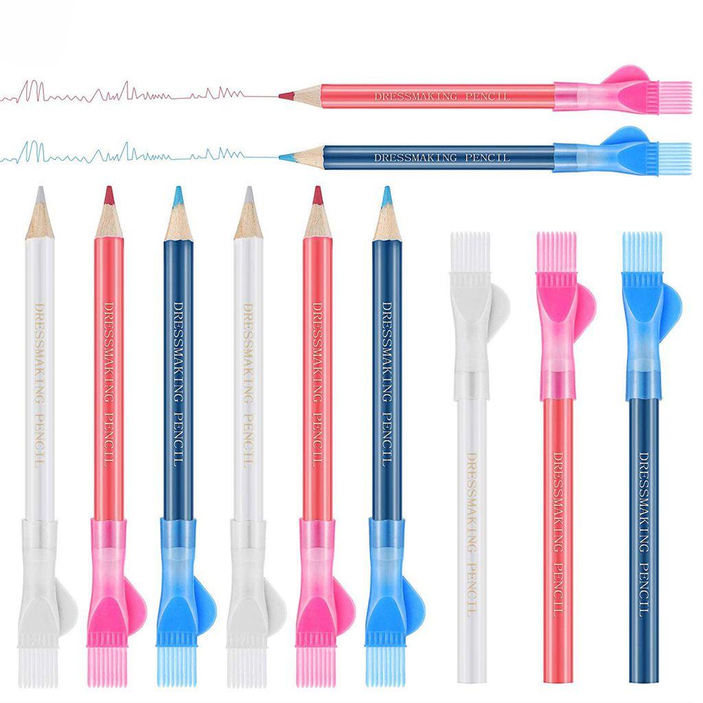Set 3 Bút Chì Vải Màu Đỏ Trắng Kèm Nắp Cọ Vẽ Sáng Tạo