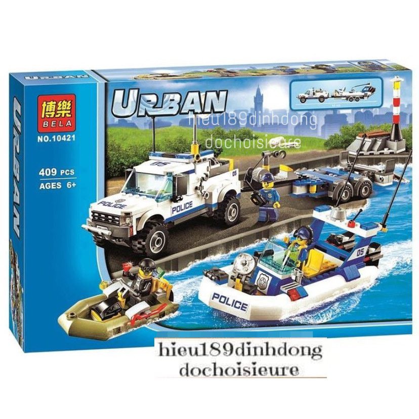 Lắp ráp xếp hình Lego City 60045 Bela 10421 Police Patrol: Tàu Tuần Dương Cảnh Sát