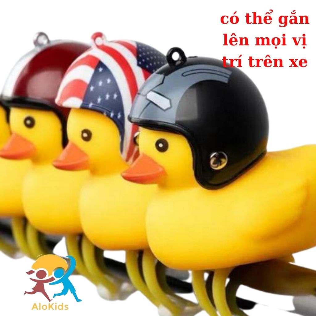 Vịt Đội Mũ Bảo Hiểm Gắn Xe, Gắn Tay Lái- Đồ Chơi Vịt Dễ Thương Shop alokids
