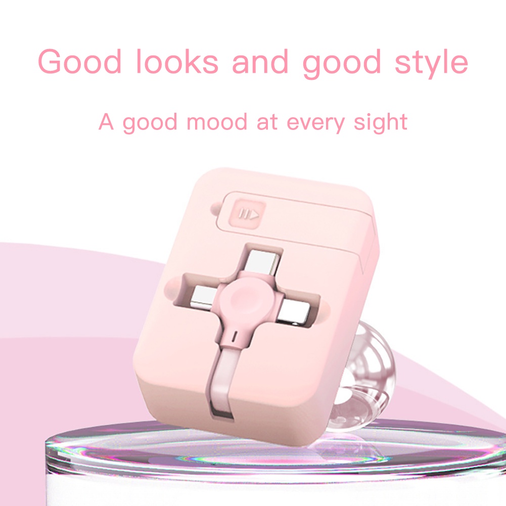 Cáp Sạc Nhanh Có Thể Thu Vào 3 Đến 1, Với Loại W/Micro Usb Và Các Cổng Sạc Khác Và Giá Đỡ Di Động Cloud1