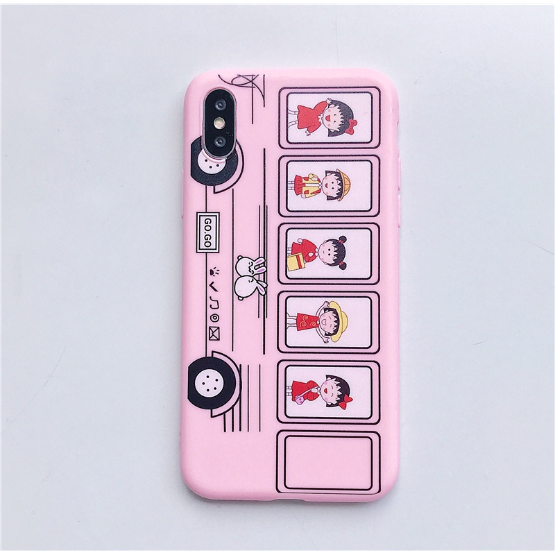 Ốp điện thoại in hình xe bus anime cho iPhone 6 6S 7 8 Plus X XS MAX XR