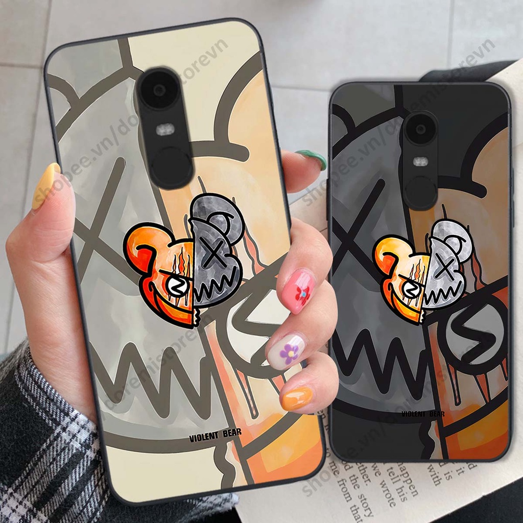 Ốp lưng Xiaomi Redmi Note 4/ Note 4x / Redmi 5 Plus hình kaws, kith, bear brick nổi 3D phong cách độc đáo