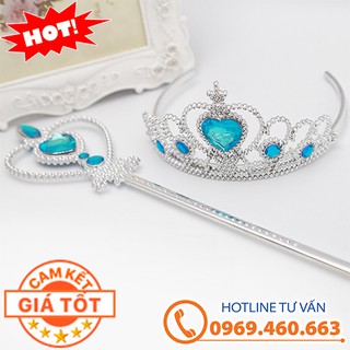 Phụ Kiện Công chúa ELSA 2 món ( Vương miện + Gậy thần )