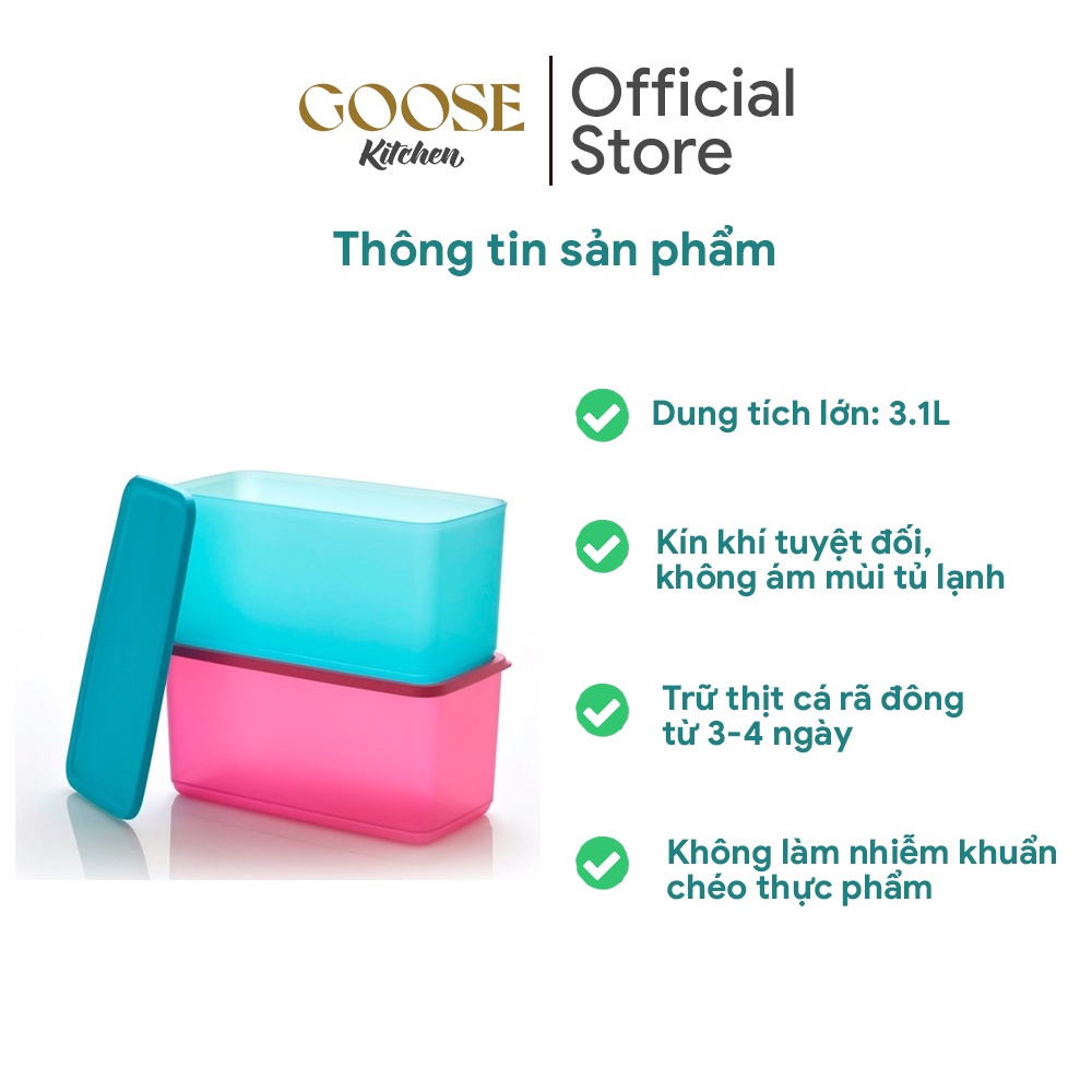 Lẻ 1 hộp mát 3.1L Tupperware Funtastic - Hộp mát dung tích lớn kín mùi tủ lạnh - Goose Kitchen