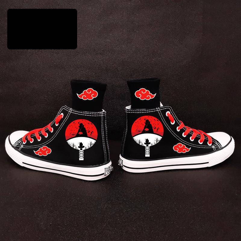 Giày Vải canvas Nam. Giày Thể Thao canvas Cổ Cao In Hình Naruto Kakashi Sasuke Uchiha Itachi Cho Nam