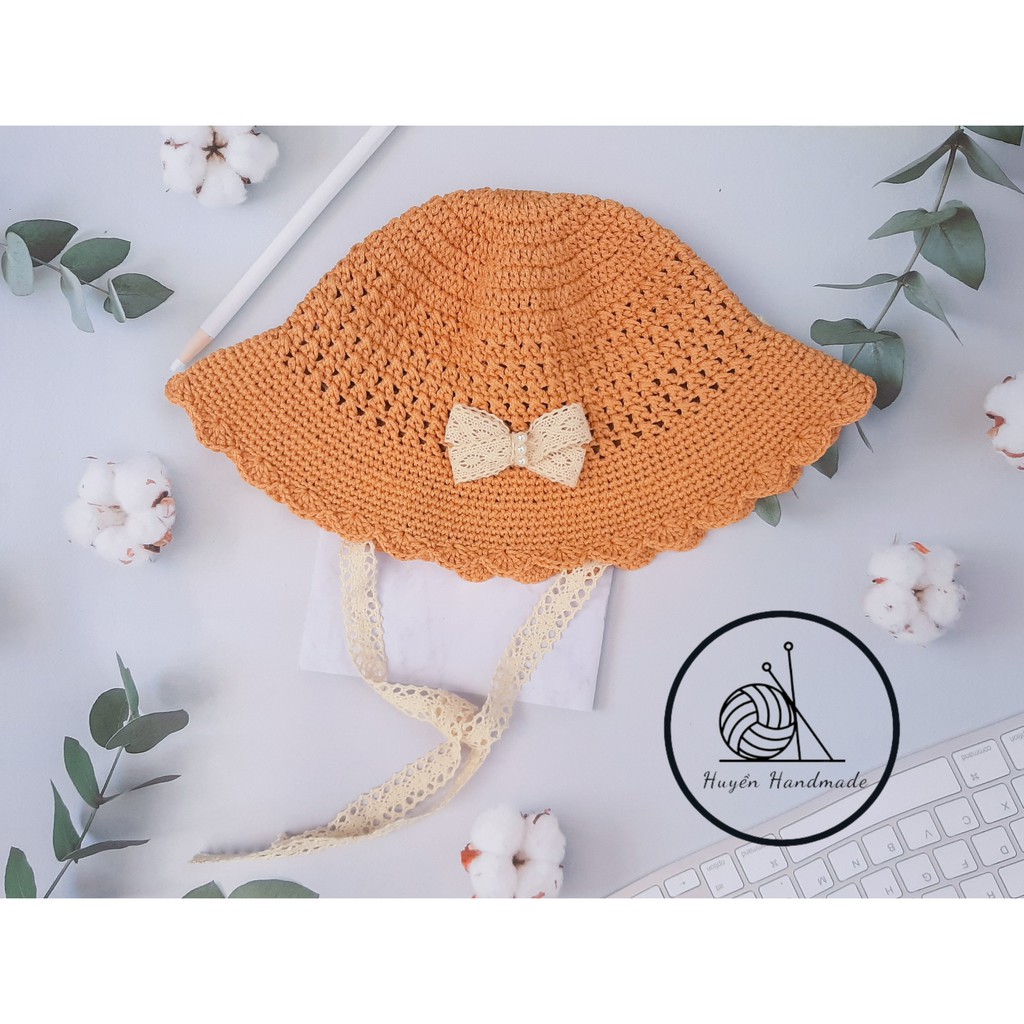 Mũ cho bé gái rộng vành từ 6 tháng đến 6 tuổi bé gái.Mũ handmade cho bé (ib riêng cho shop số đo vòng đầu của bé)