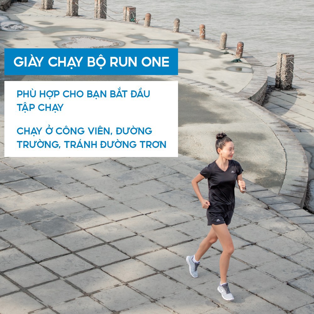 Giày Chạy Bộ Thể Thao Nữ KALENJI Run One Siêu Nhẹ - Xám