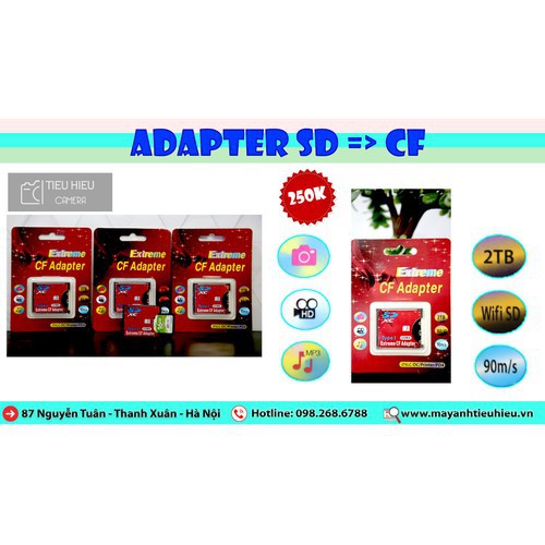Adapter chuyển thẻ Sd thành CF