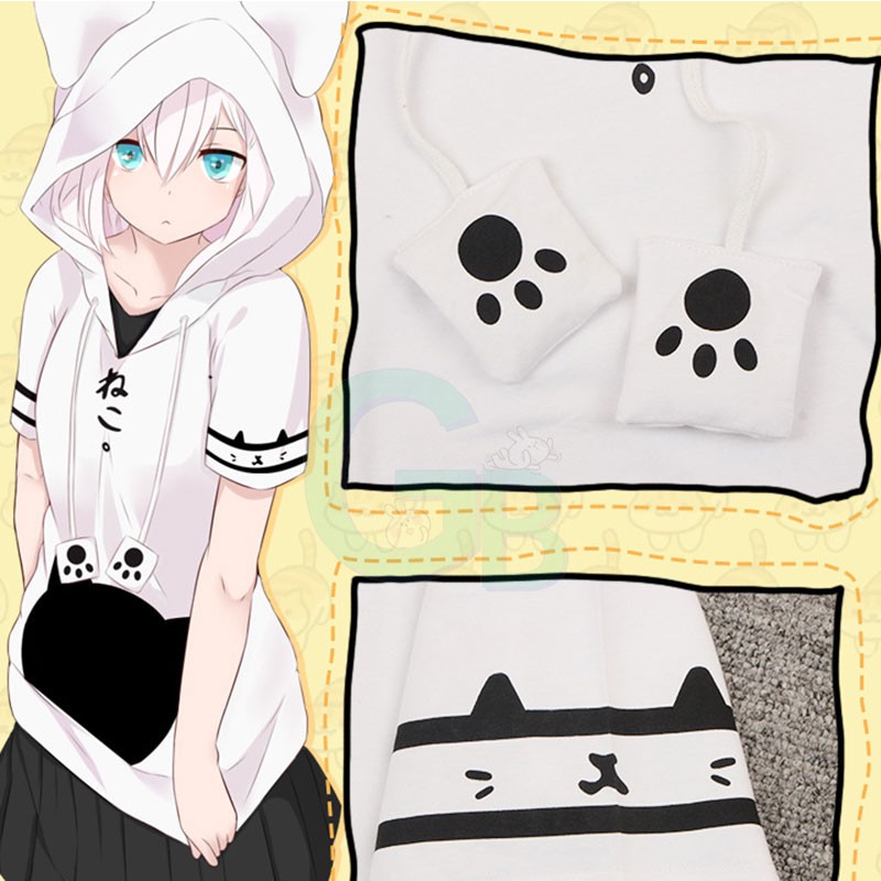 Áo hoodie in hình anime Neko Atsume dễ thương thời trang cho nữ