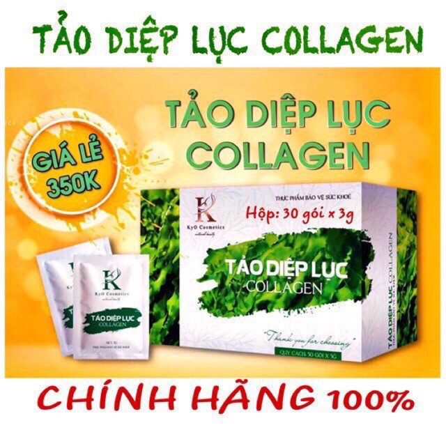 TẢO DIỆP LỤC COLLAGEN KYO HỘP 30 GÓI.