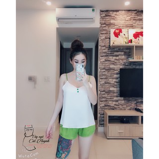 Đồ Ngủ 💖FREE SHIP💖Đồ Ngủ Mặc Nhà vải Phi Lụa Phối Màu Dễ Thương Cho Nữ