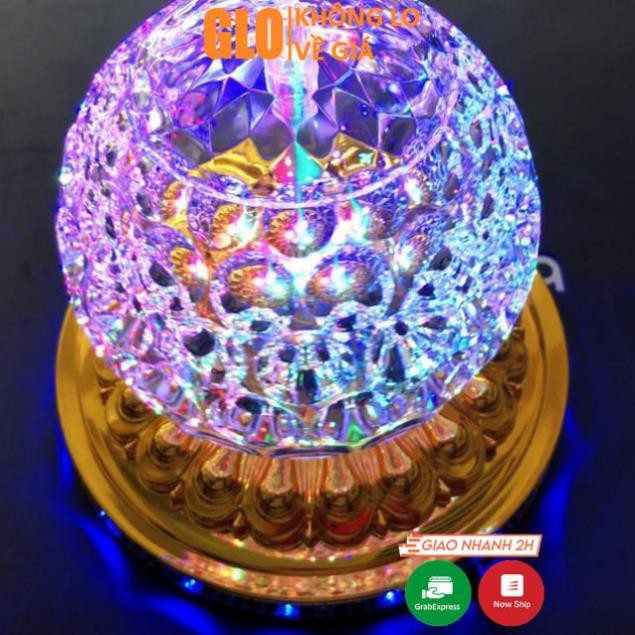 Đèn Led Xoay Tổ Ong 360 Độ Lotus Lantern Kiểu Hoa Sen Để Bàn Thờ GloMart