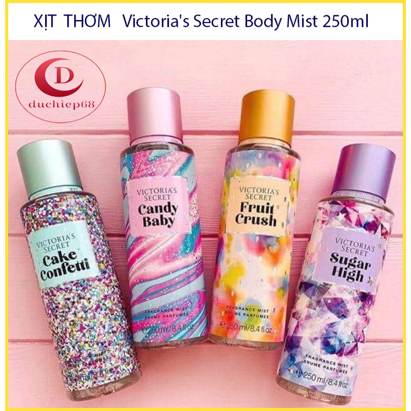 Body Mist 🍭 Xịt Toàn Thân VICTORIA'S SECRET 250ML - Xịt Thơm Body Mist Hương Hoa Quả Kẹo Ngọt