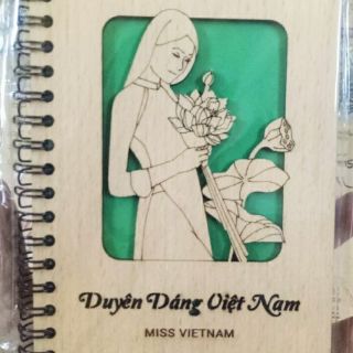 Sổ lưu niệm gỗ khắc laser (16cm x 11cm)