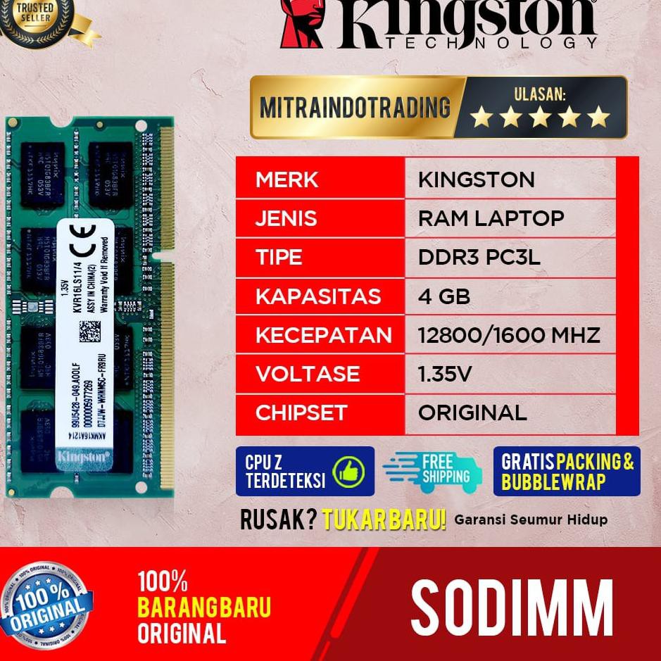 Túi Đựng Ram Kingston Sodimm Ddr3L 4gb Pc