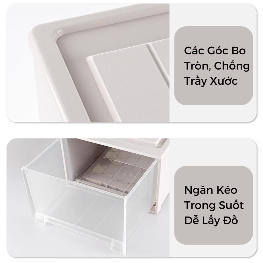 Hộp Ngăn Kéo Đựng Quần Áo Size Cực Đại, Hộp Đựng Quần Áo Bằng Nhựa Có Thể Xếp Chồng Q006