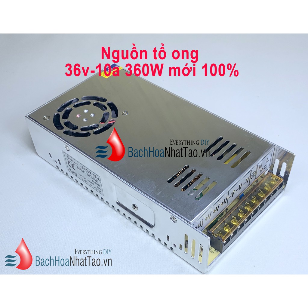 Nguồn tổ ong 36V 10A 360W quạt mới 100%