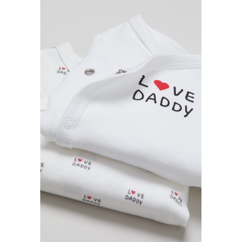 Set 2 body dài tay " I love Daddy" size 2-4m, 4-6m, 6-9m