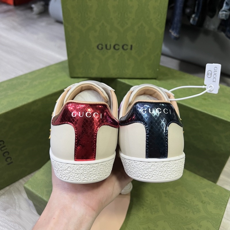 Giày Sneaker Nam GC Thêu Vạch Lửa Siêu Chất Vip full box 7150, giầy da nam hình lửa đỏ chất chơi