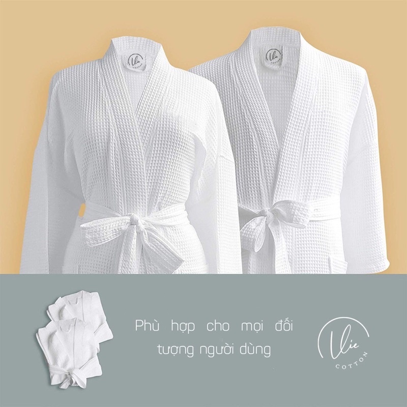 Áo Choàng Tắm Trắng Chuyên Dùng Cho Spa và Thẩm Mỹ [CHẤT COTTON]